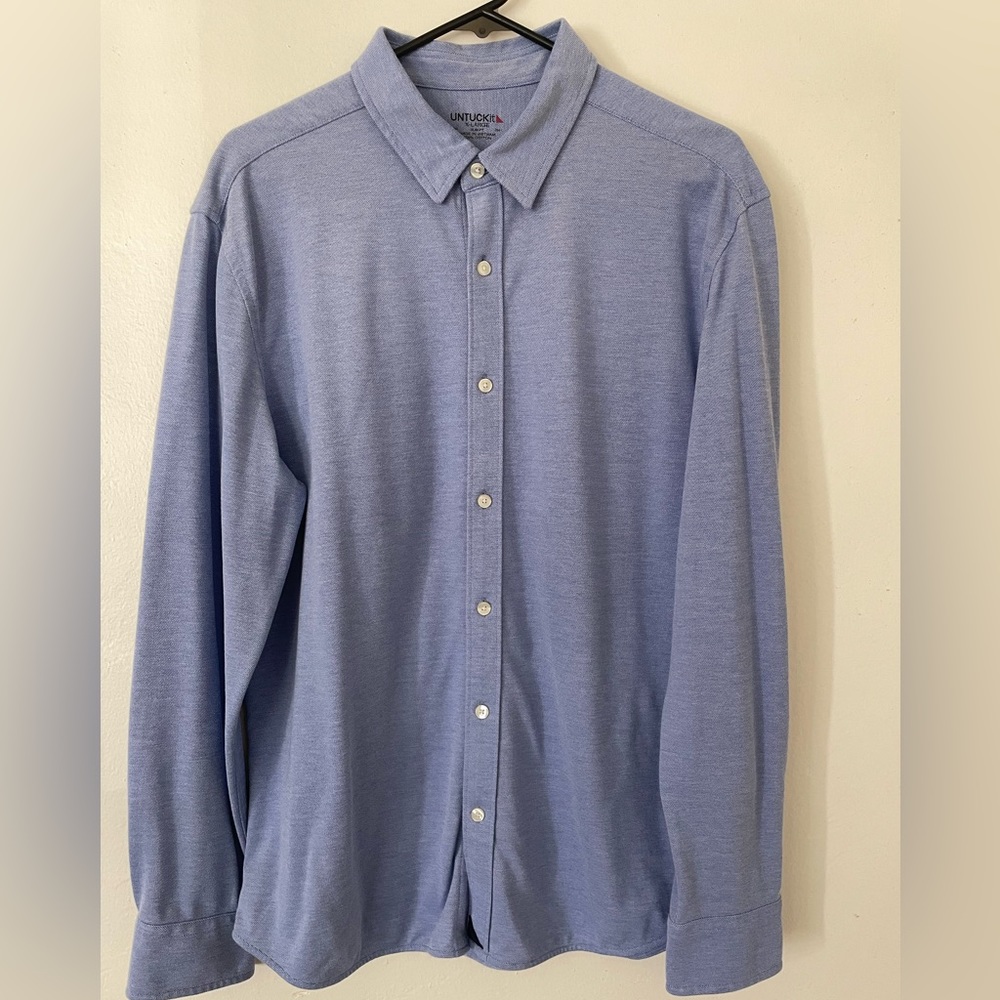 UNTUCKit Mercury Light Blue Button Down XL 100% Cotton
